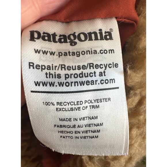 Patagonia Women's Dusty Mesa Parka Sherpa Coat Mid Length in Camel Brown - Small - Picture 5 of 9